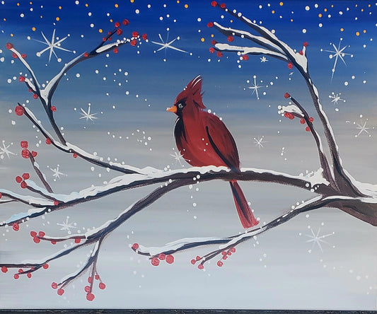 SOLD OUT!!!! SNOW CARDINAL PAINT NIGHT, January 18th