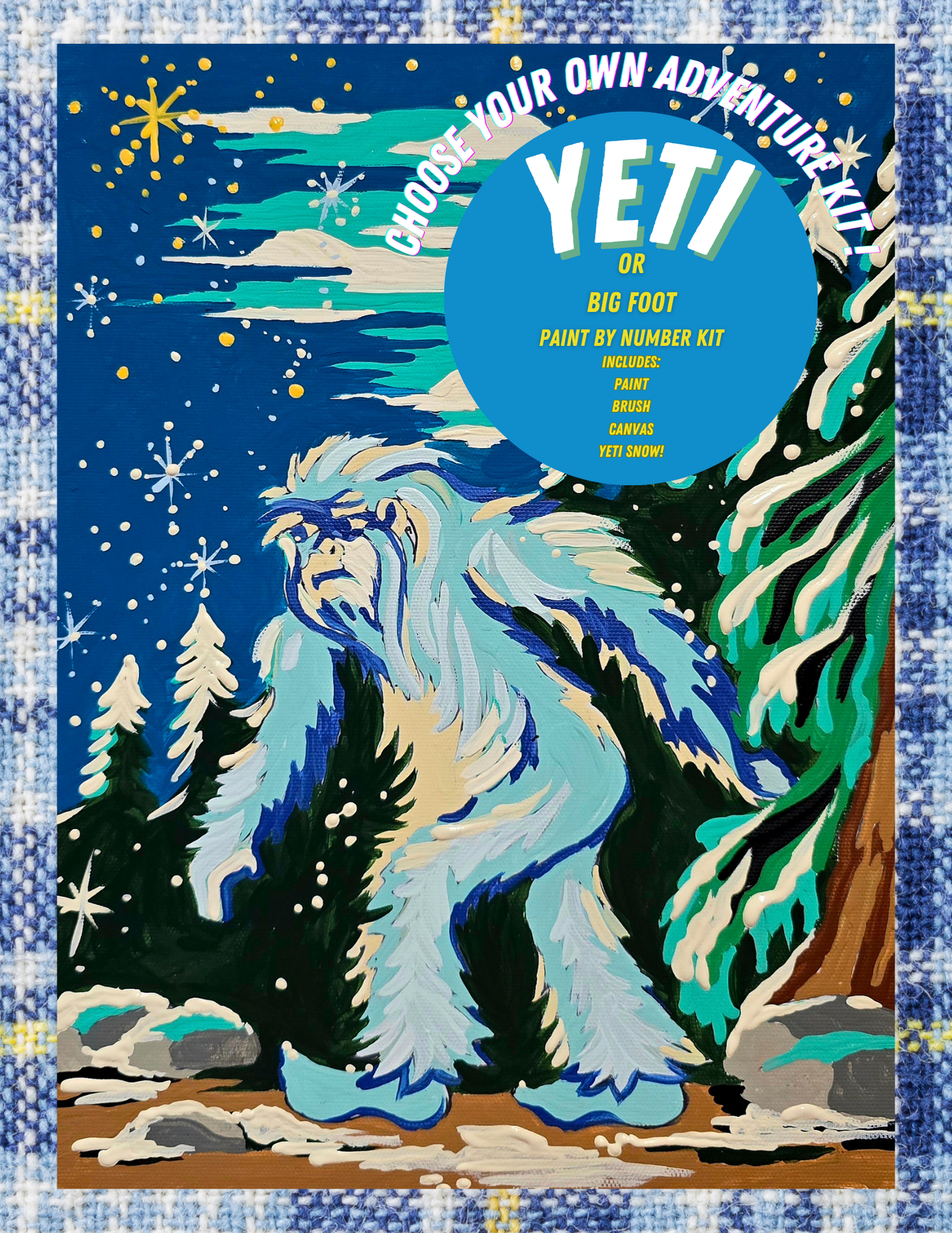 YETI/BIGFOOT TWO IN ONE PAINT BY NUMBER KIT!