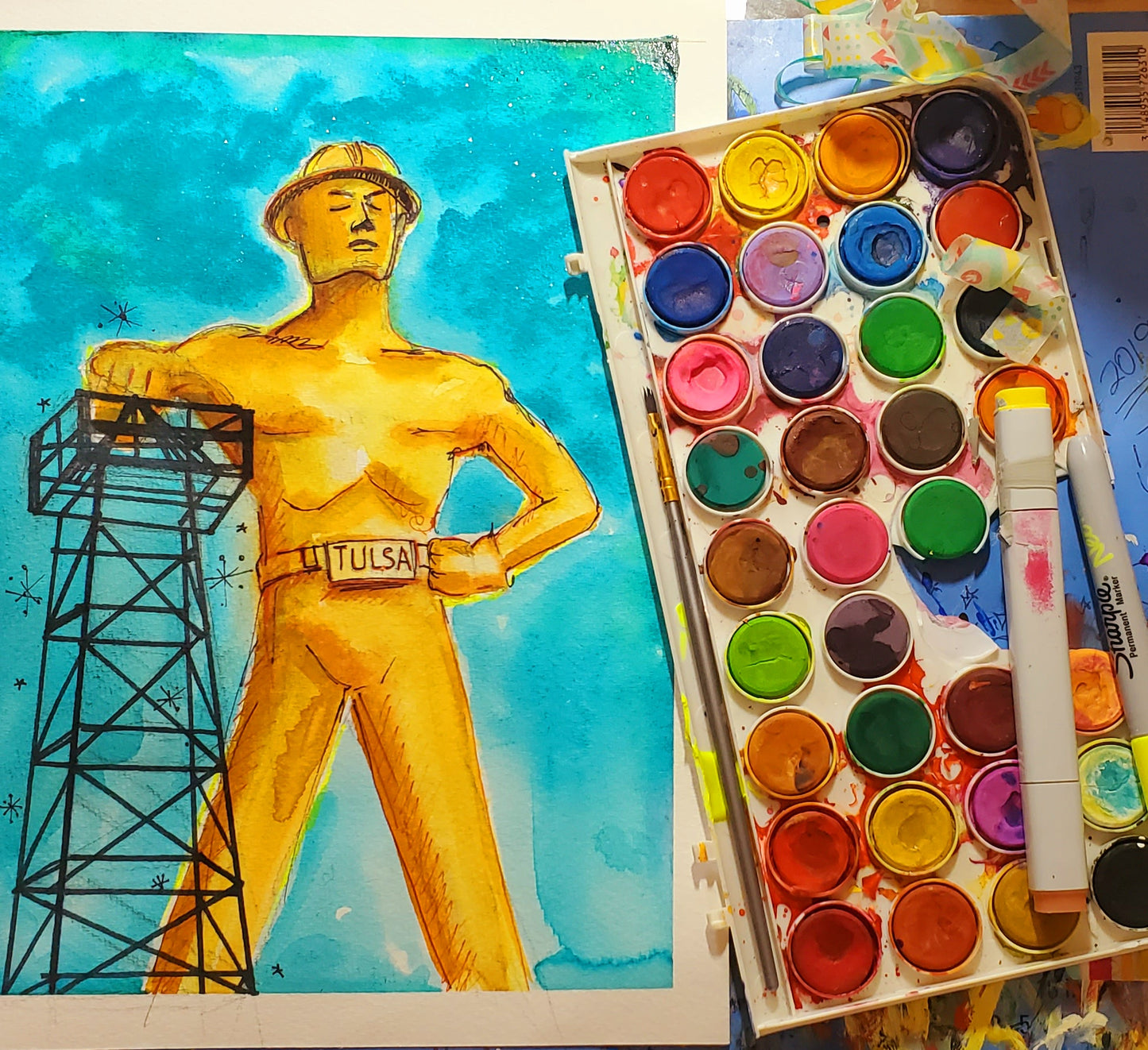 April 23, 2-4 Pm!! Tulsa Landmarks - Watercolor Intro