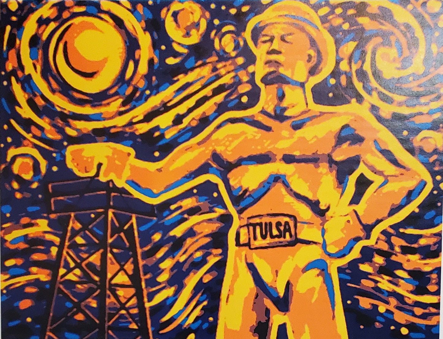 XL Golden Driller Starry Night