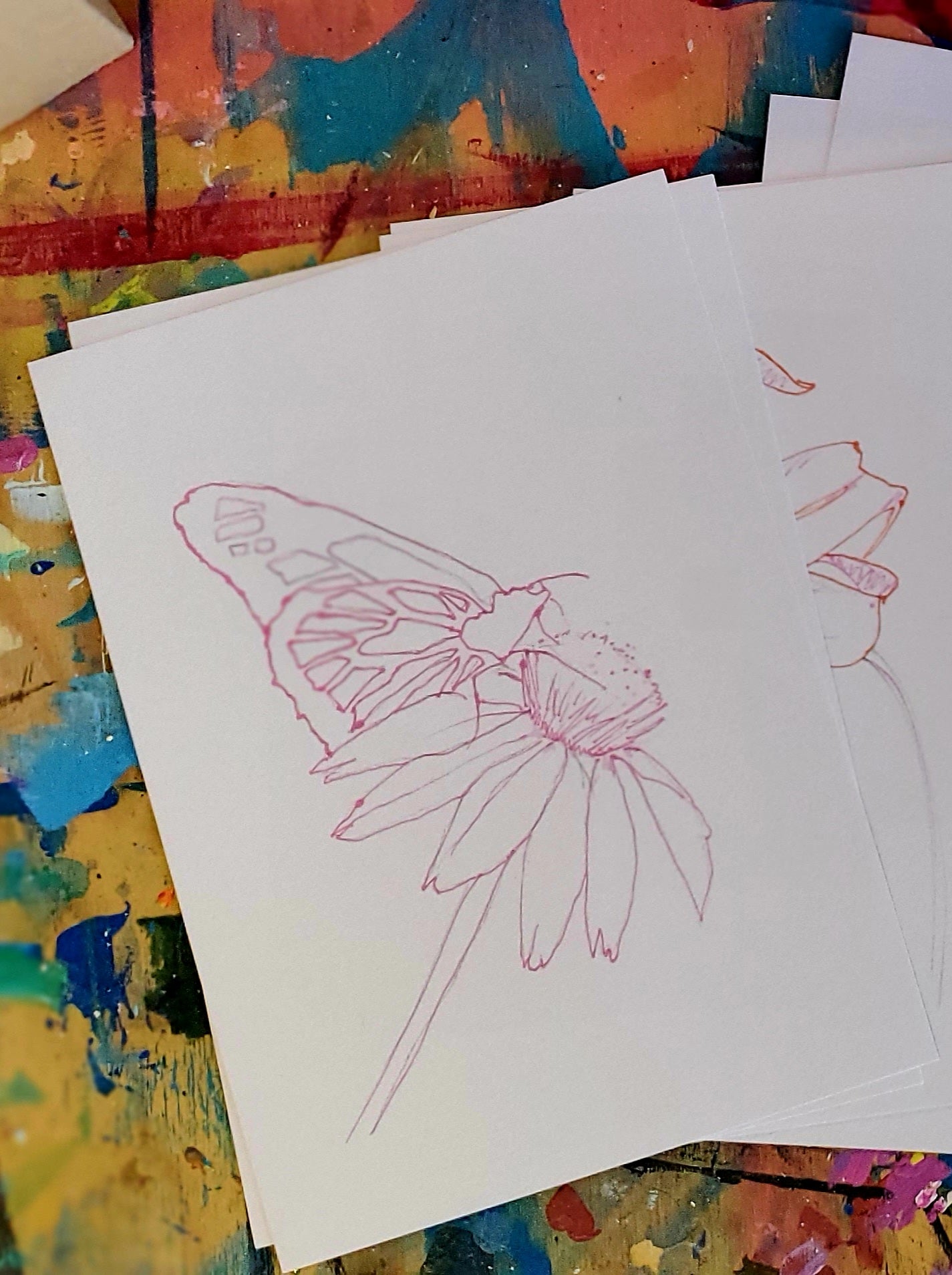 Whimsical Wildflowers Printed Watercolor Sheets
