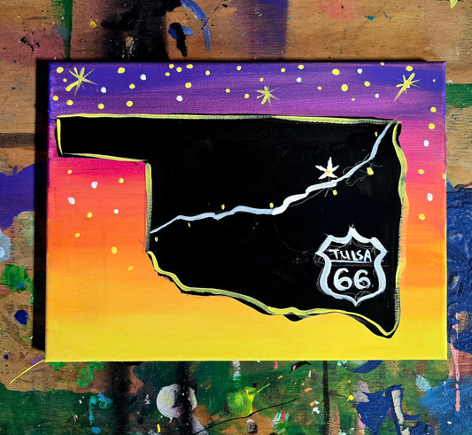 JUNE 27TH, 3:30 PM "Oklahoma Route 66 map" paint class!